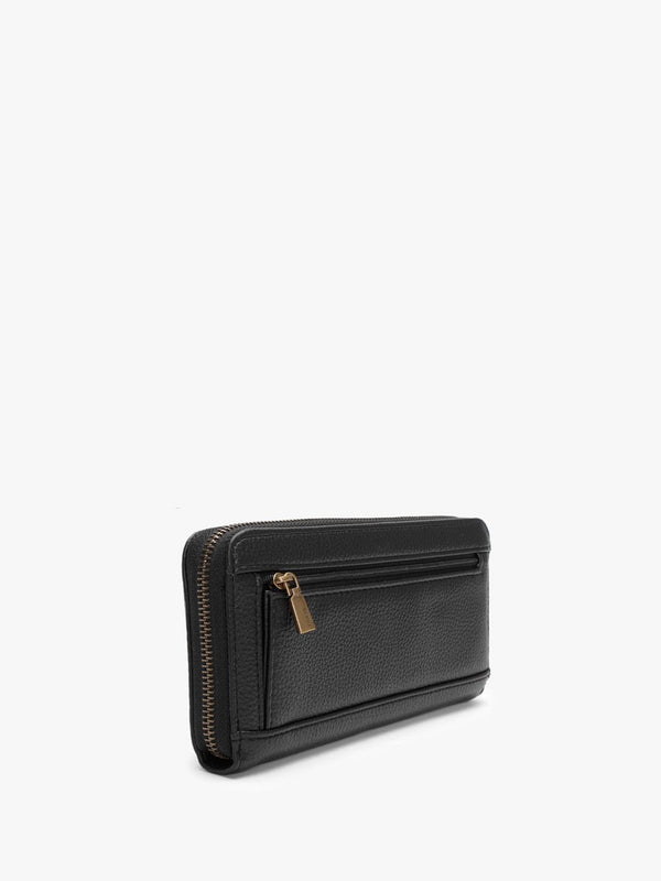 Large Zed Signature Black Zip Around Wallet