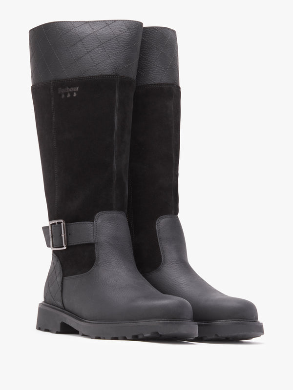 Fareham Black Leather Knee High Boots