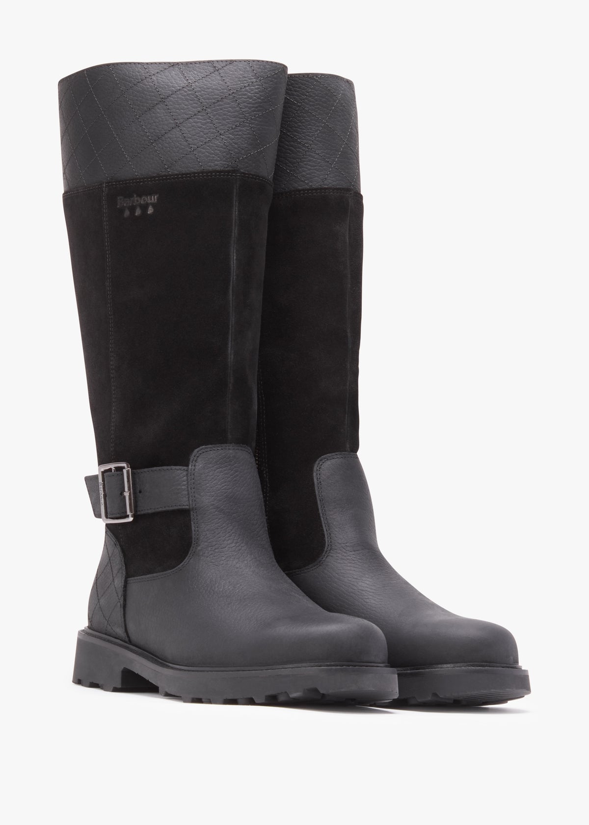 Fareham Black Leather Knee High Boots
