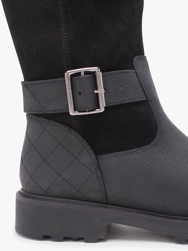Fareham Black Leather Knee High Boots