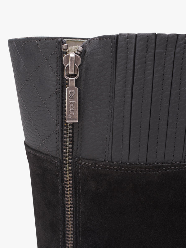 Fareham Black Leather Knee High Boots