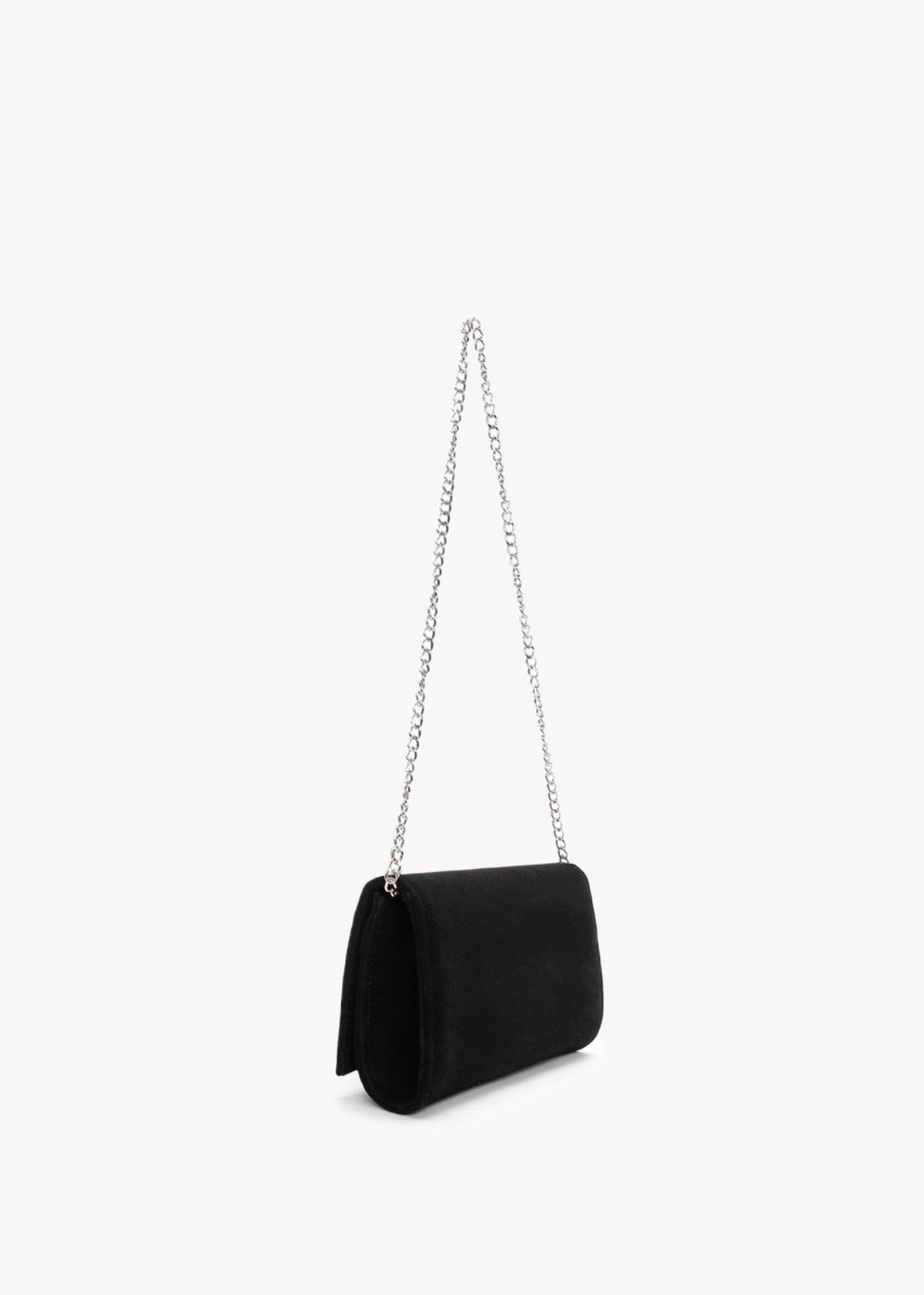 Nadia Black Suede Embellished Evening Bag