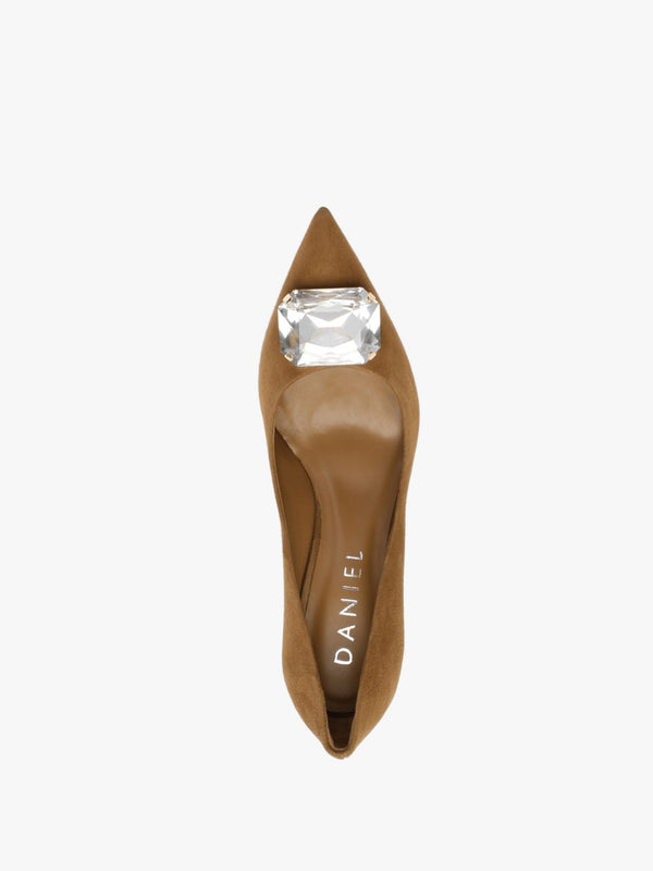 Natalia Tan Suede Jewelled Court Shoes