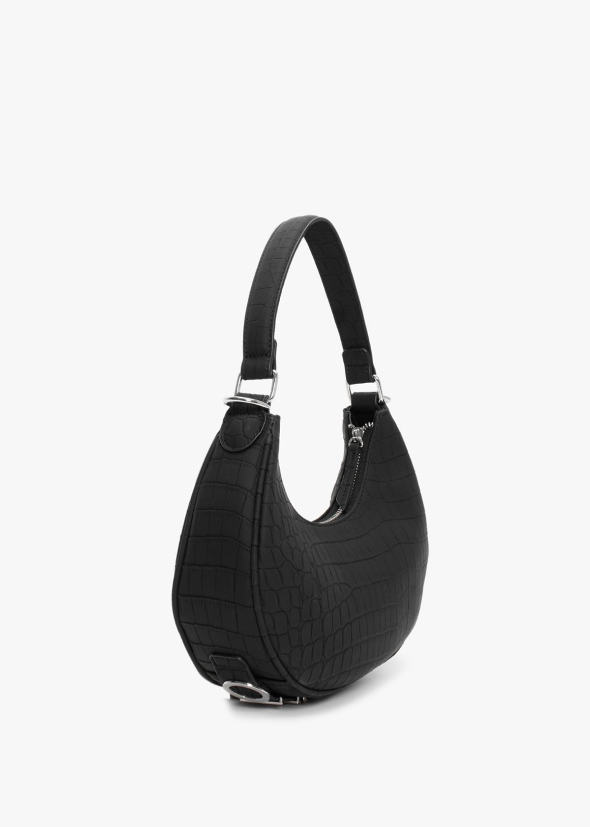 Coconut Black Moc Croc Hobo Bag