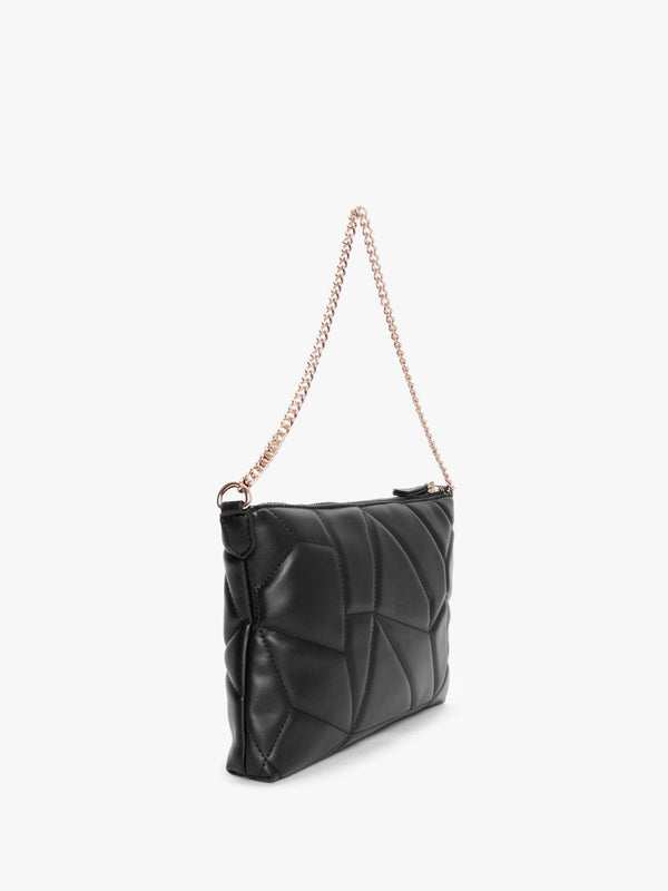 Emily Black Quilted Studded Pochette Bag