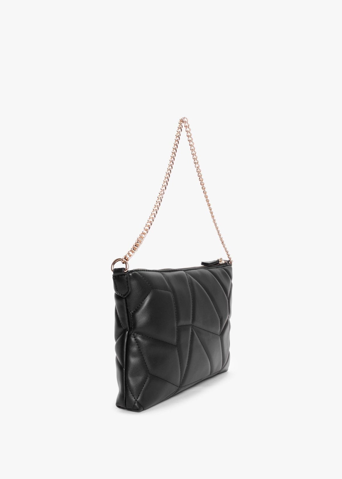 Emily Black Quilted Studded Pochette Bag