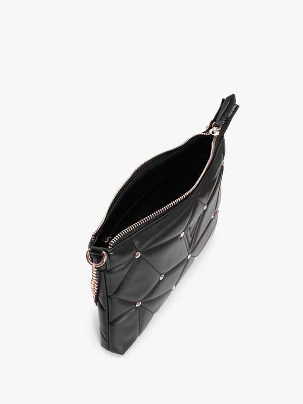 Emily Black Quilted Studded Pochette Bag
