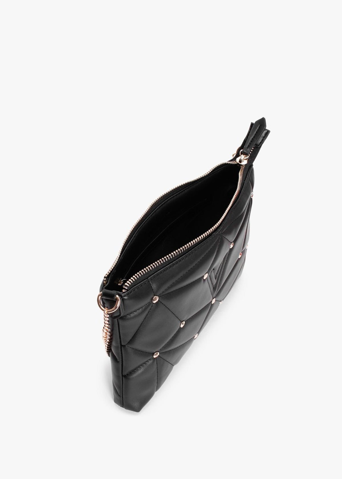 Emily Black Quilted Studded Pochette Bag