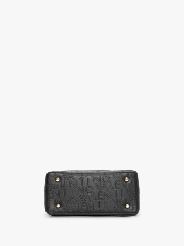 Relax Embossed Logo Nero Flapover Shoulder Bag
