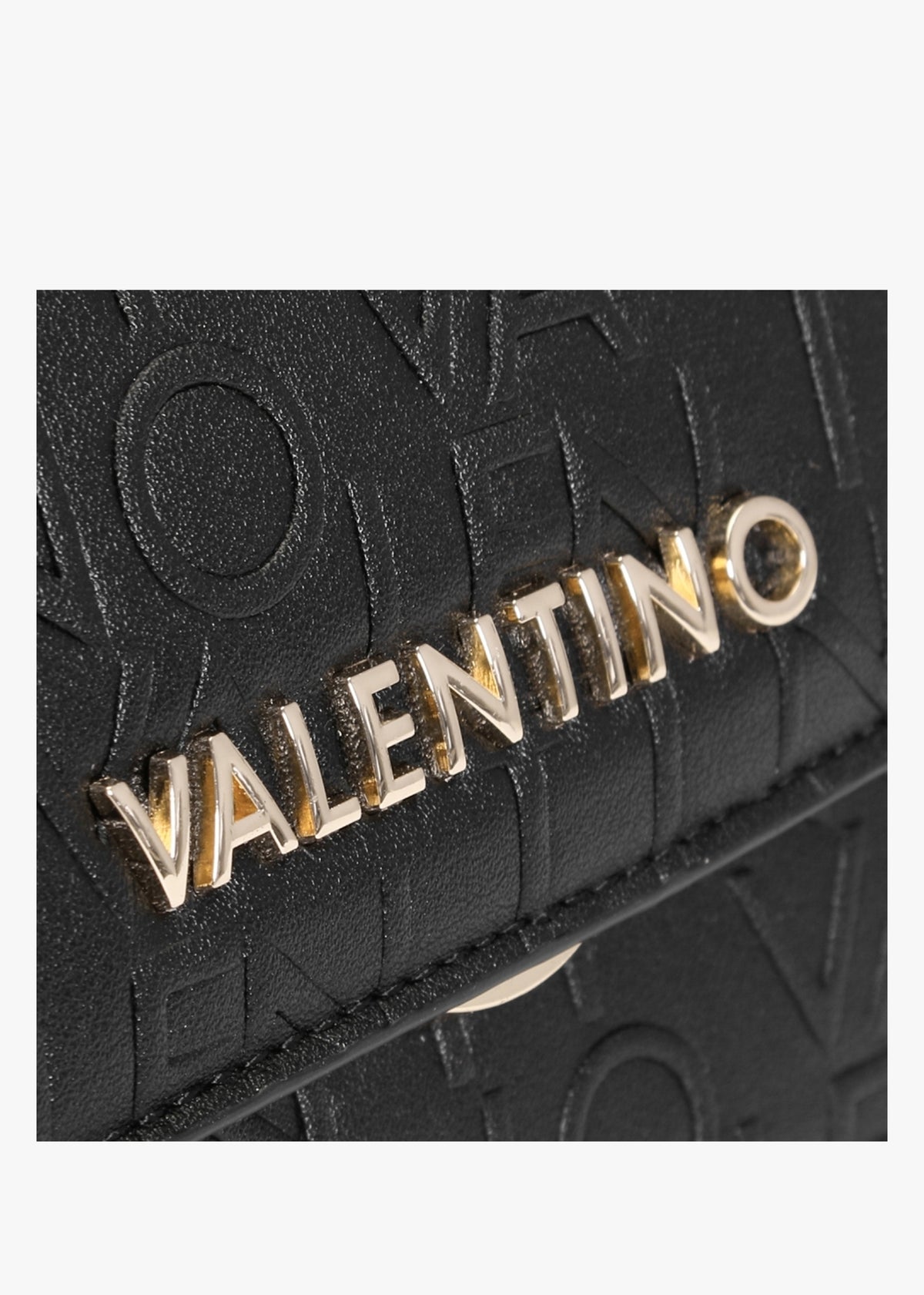 Relax Embossed Logo Nero Flapover Shoulder Bag