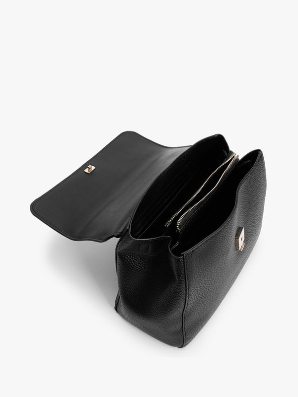 Superman Black Flapover Satchel Bag