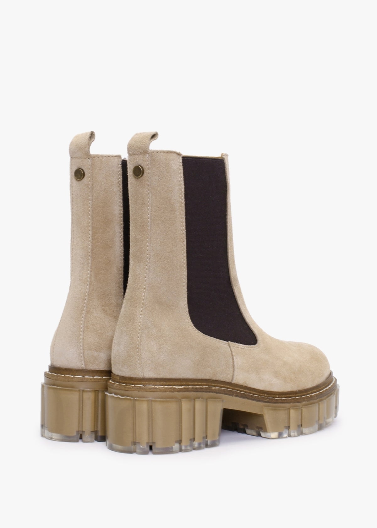 Russet Beige Suede Tall Chelsea Boots