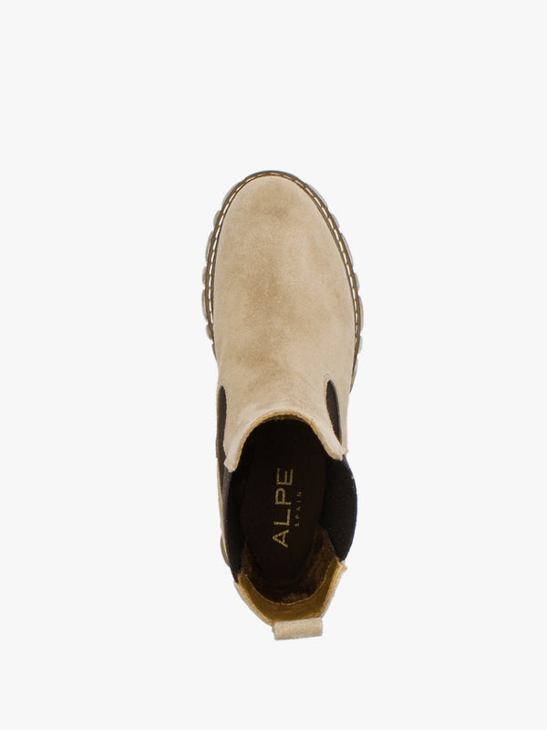 Russet Beige Suede Tall Chelsea Boots