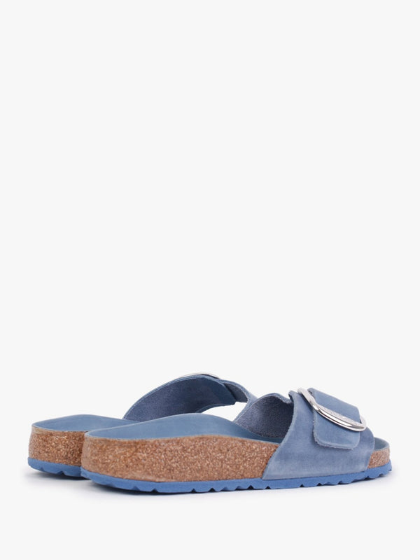 Madrid Big Buckle Dusty Blue Waxy Leather Mules