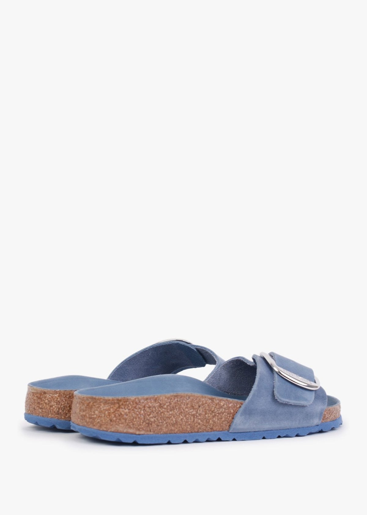 Madrid Big Buckle Dusty Blue Waxy Leather Mules