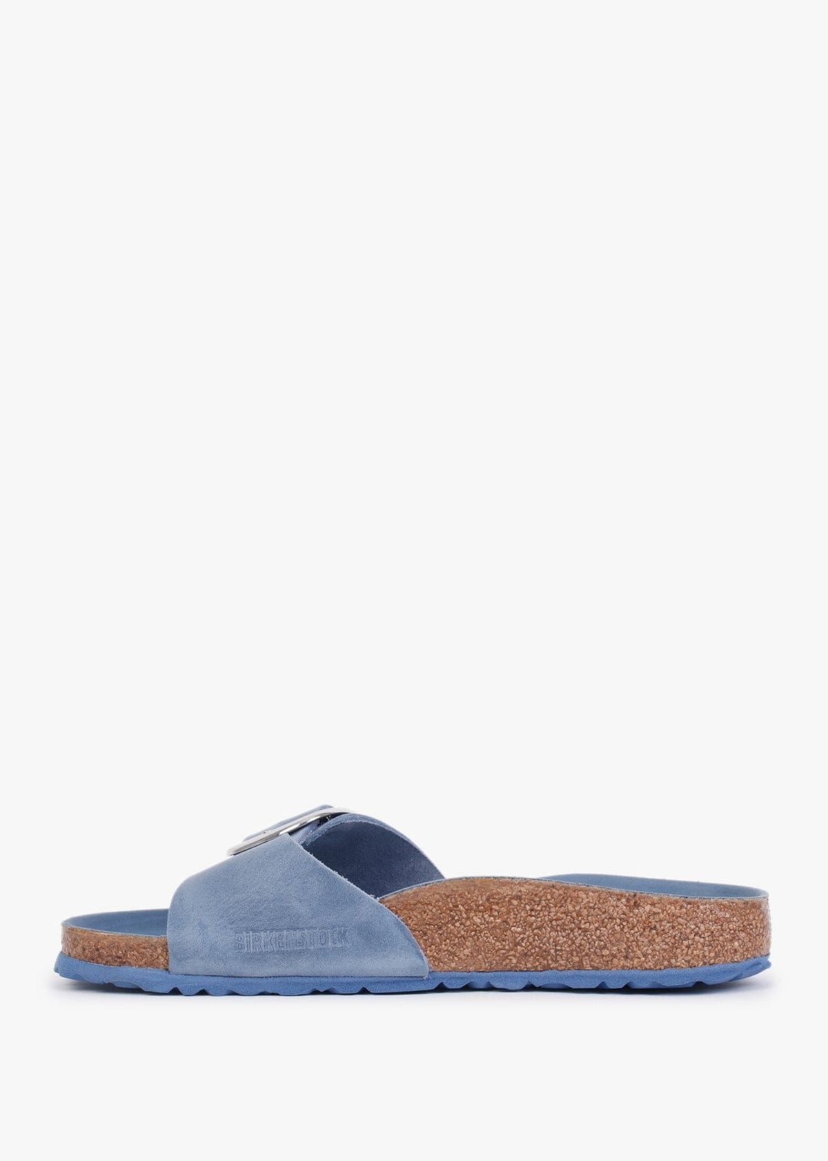 Madrid Big Buckle Dusty Blue Waxy Leather Mules