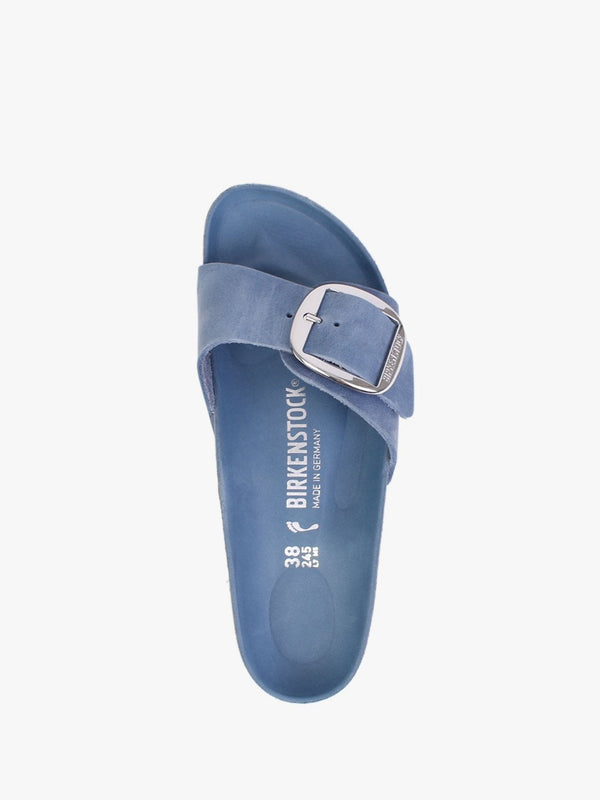 Madrid Big Buckle Dusty Blue Waxy Leather Mules