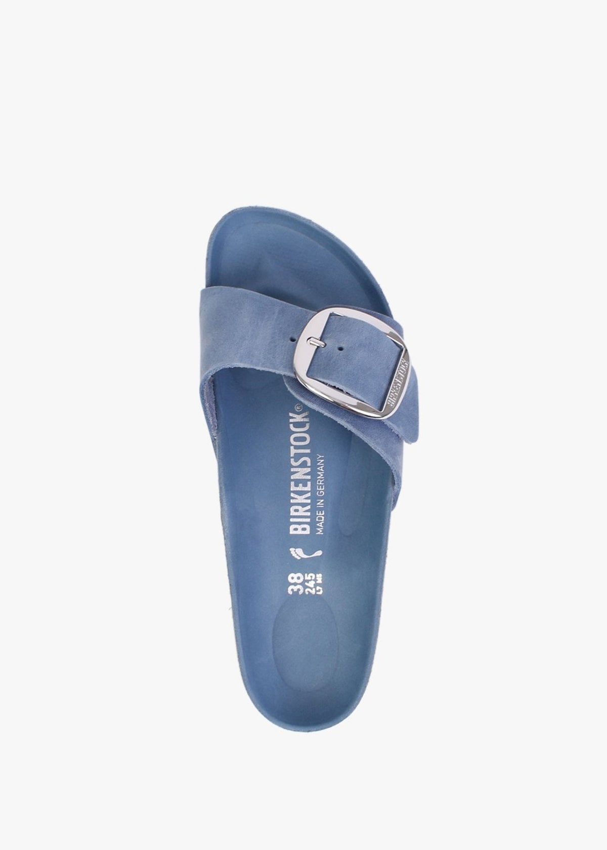 Madrid Big Buckle Dusty Blue Waxy Leather Mules