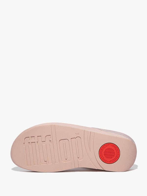 Fino Scallop Twist Rose Gold Leather Toe Post Sandals