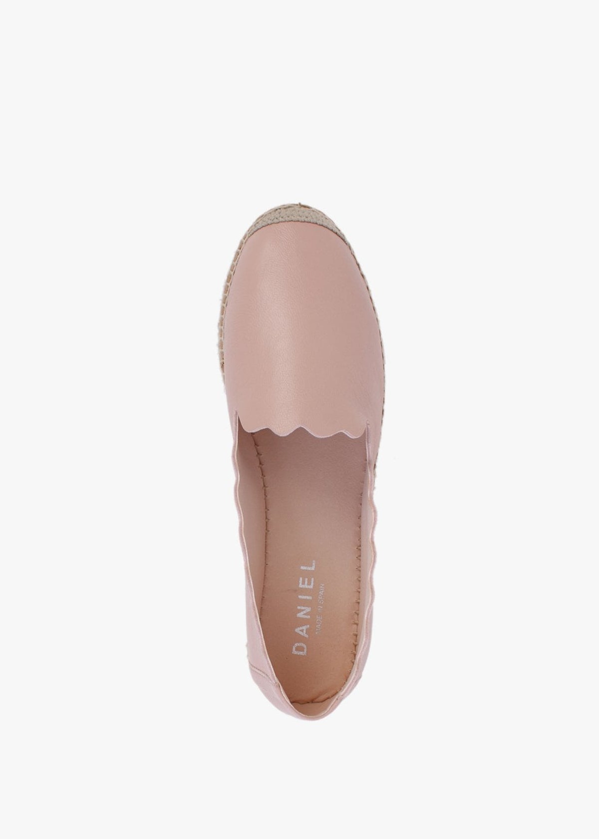 Kora Pink Leather Scalloped Espadrilles