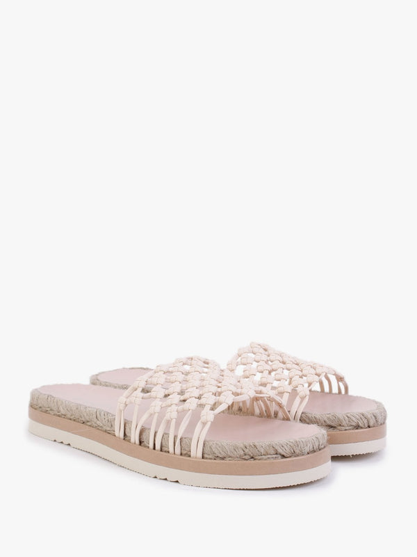 Kule Cream Knotted Woven Mules