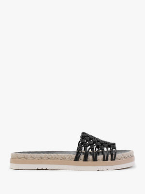 Kule Black Knotted Woven Mules