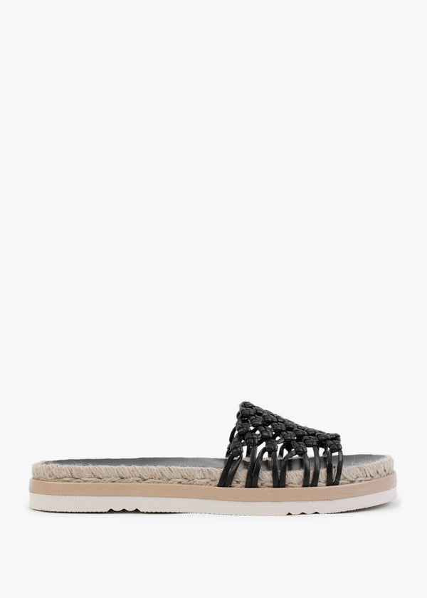 Kule Black Knotted Woven Mules