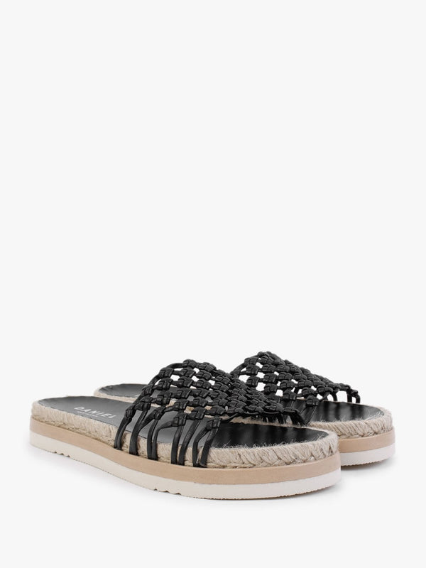 Kule Black Knotted Woven Mules