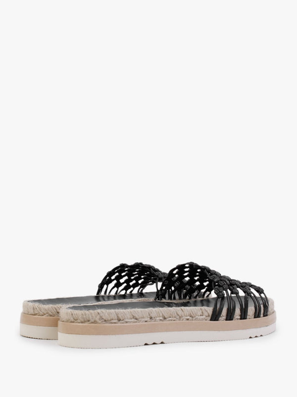 Kule Black Knotted Woven Mules