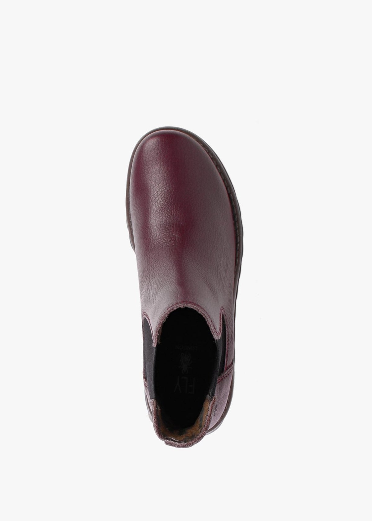 Salv Burgundy Pebbled Leather Wedge Chelsea Boots