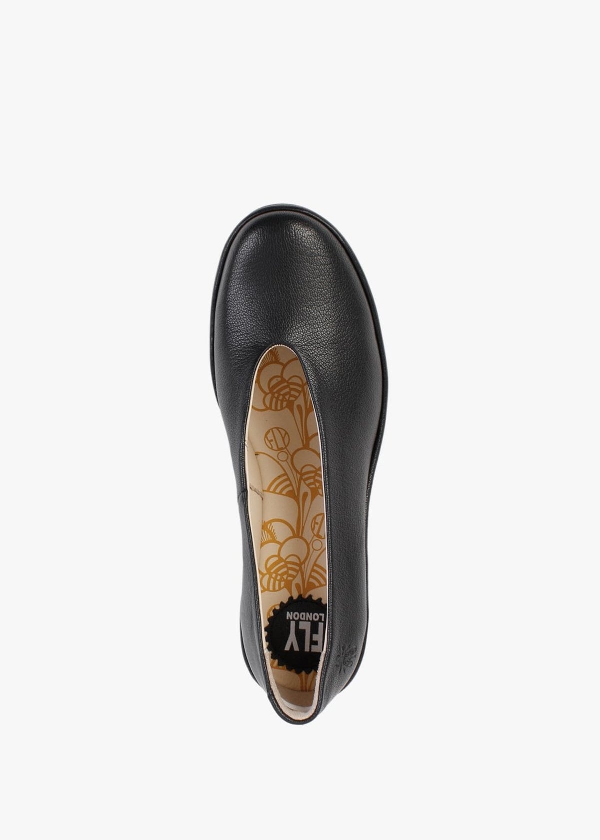 Yaz Black Leather Wedge Court Shoes