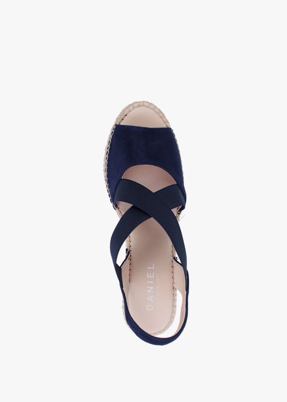 Kid Navy Suede Wedge Espadrilles