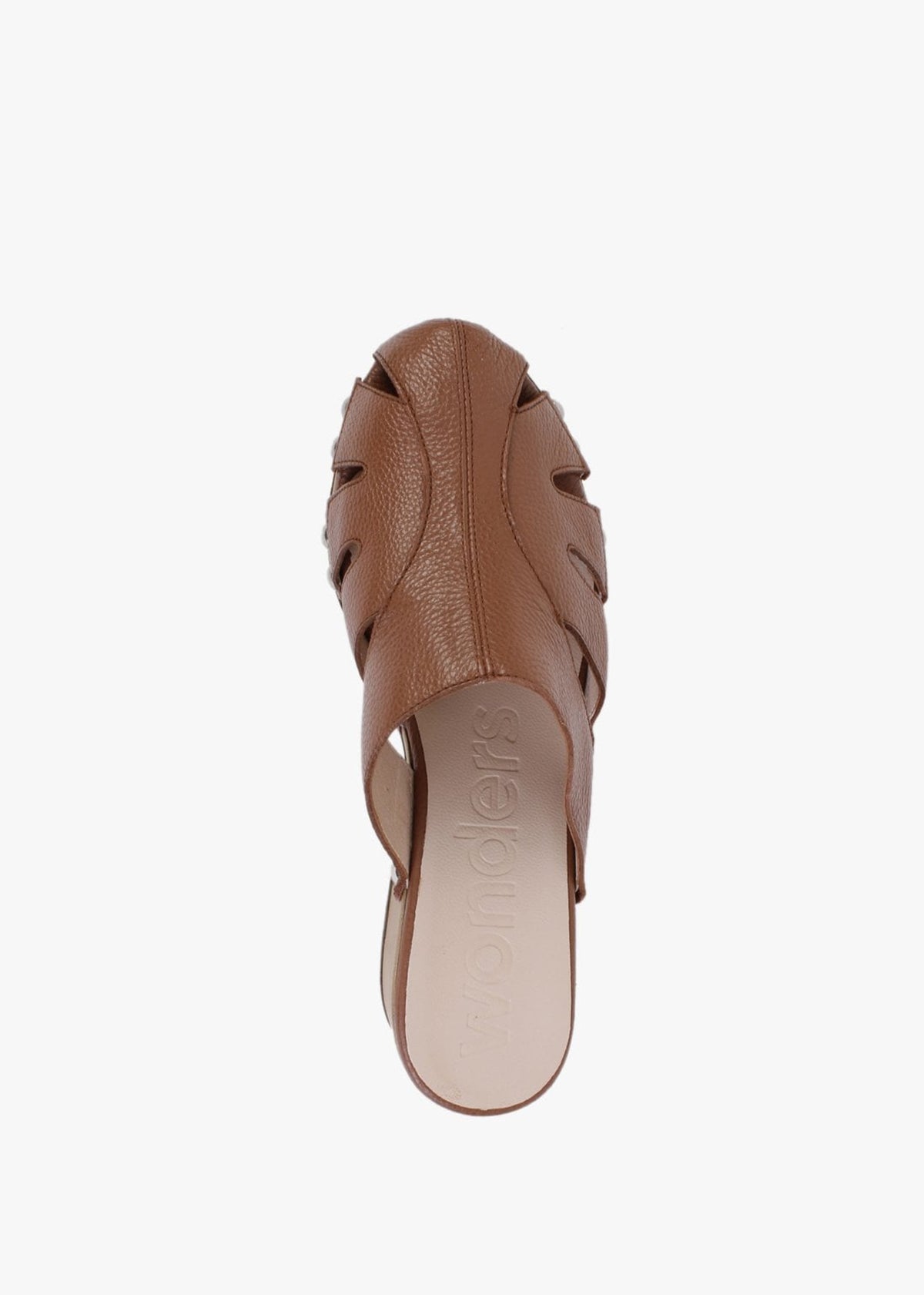 Tonic Tan Leather Cutaway Heeled Mules