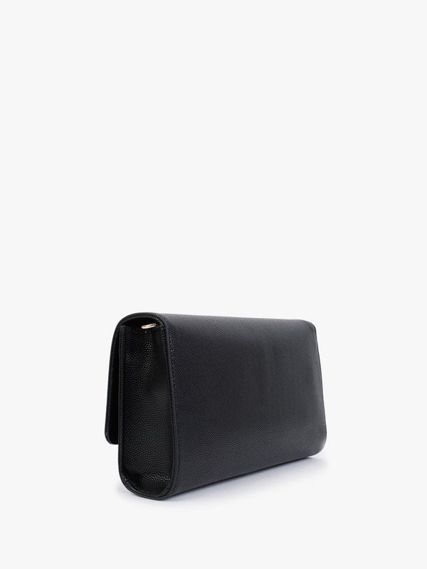 Divina Black Pebbled Clutch Bag
