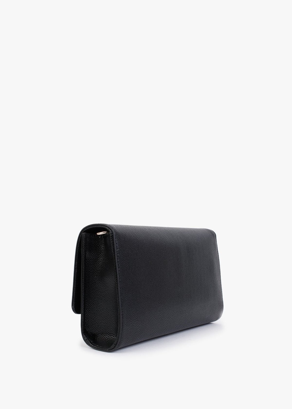 Divina Black Pebbled Clutch Bag