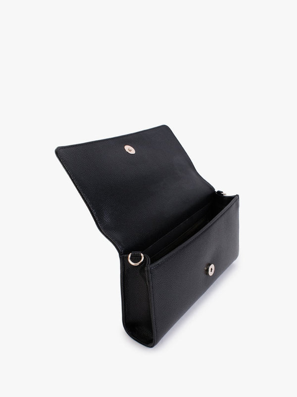 Divina Black Pebbled Clutch Bag