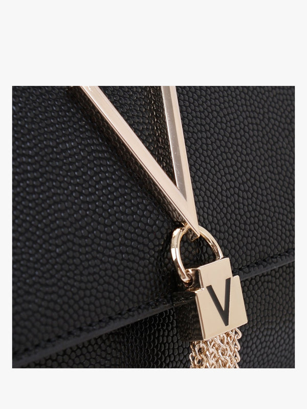 Divina Black Pebbled Clutch Bag
