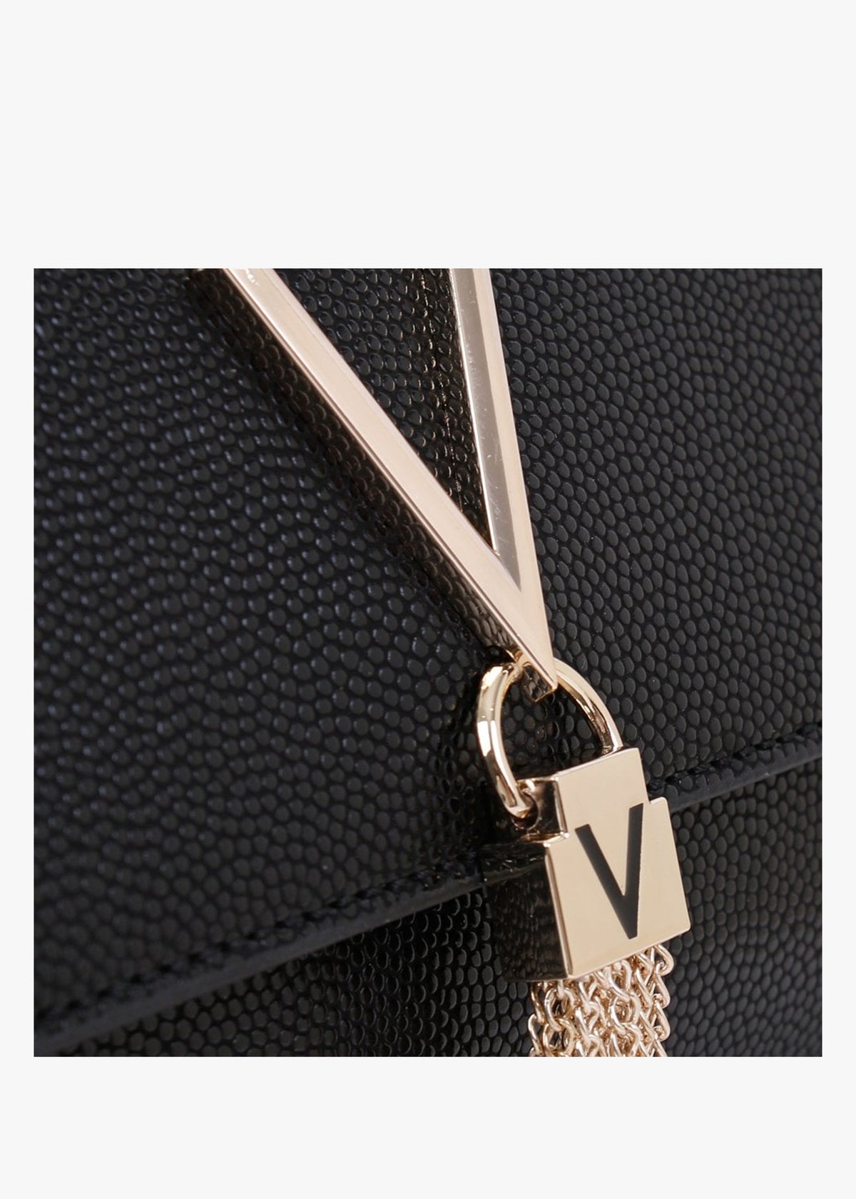 Divina Black Pebbled Clutch Bag
