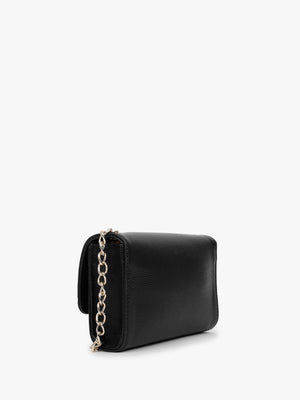 Divina Black Gold Pebbled Shoulder Bag