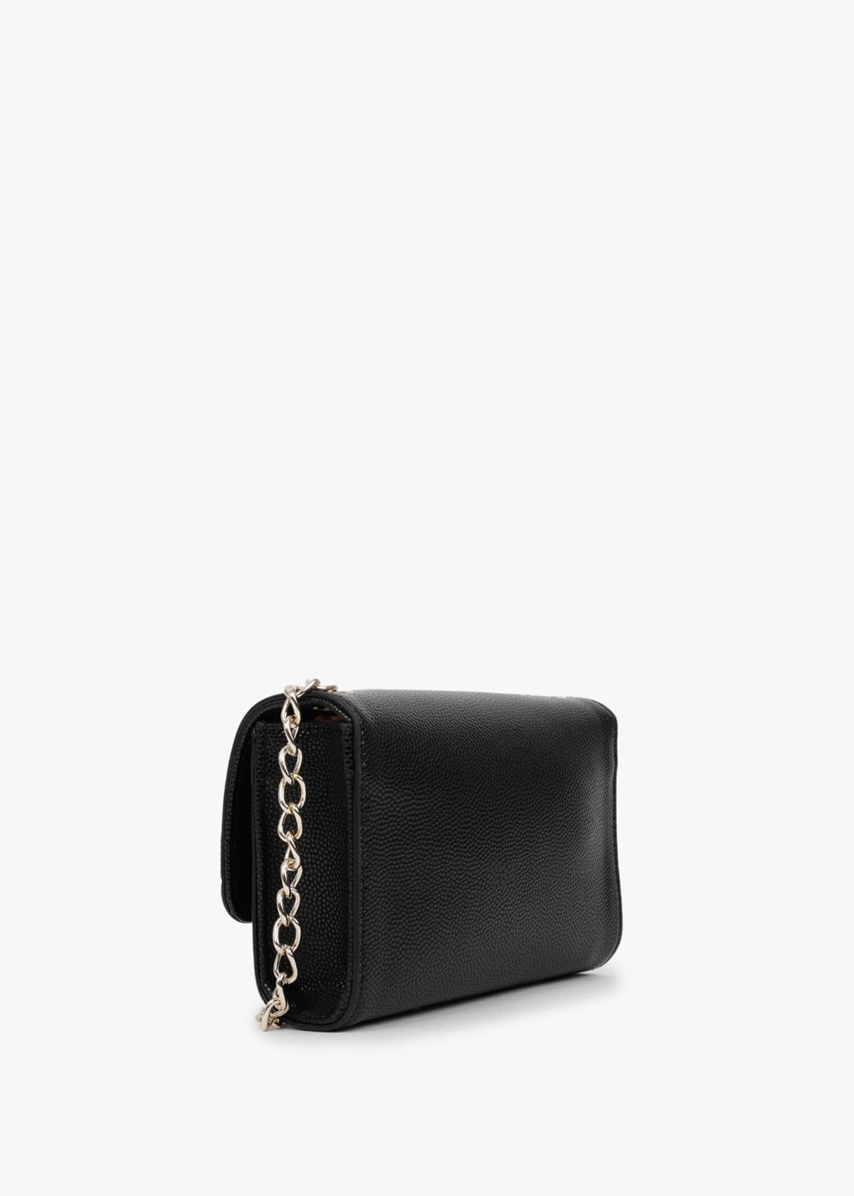 Divina Black Gold Pebbled Shoulder Bag
