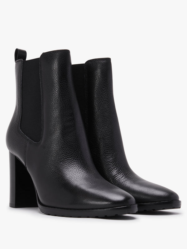 Mylah II Black Tumbled Leather Ankle Boots