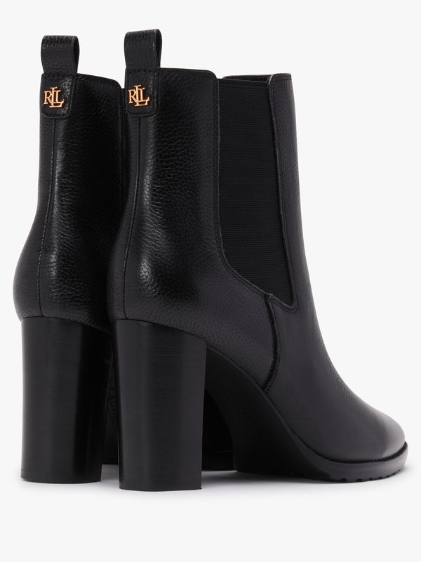 Mylah II Black Tumbled Leather Ankle Boots