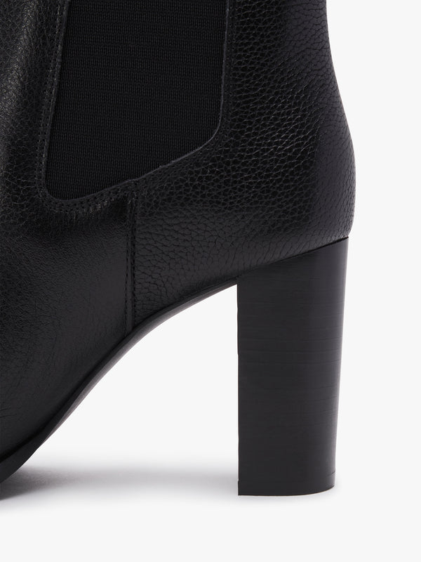 Mylah II Black Tumbled Leather Ankle Boots