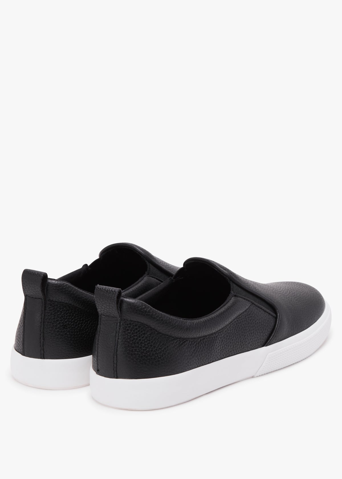 Haddley Black Tumbled Leather Trainers