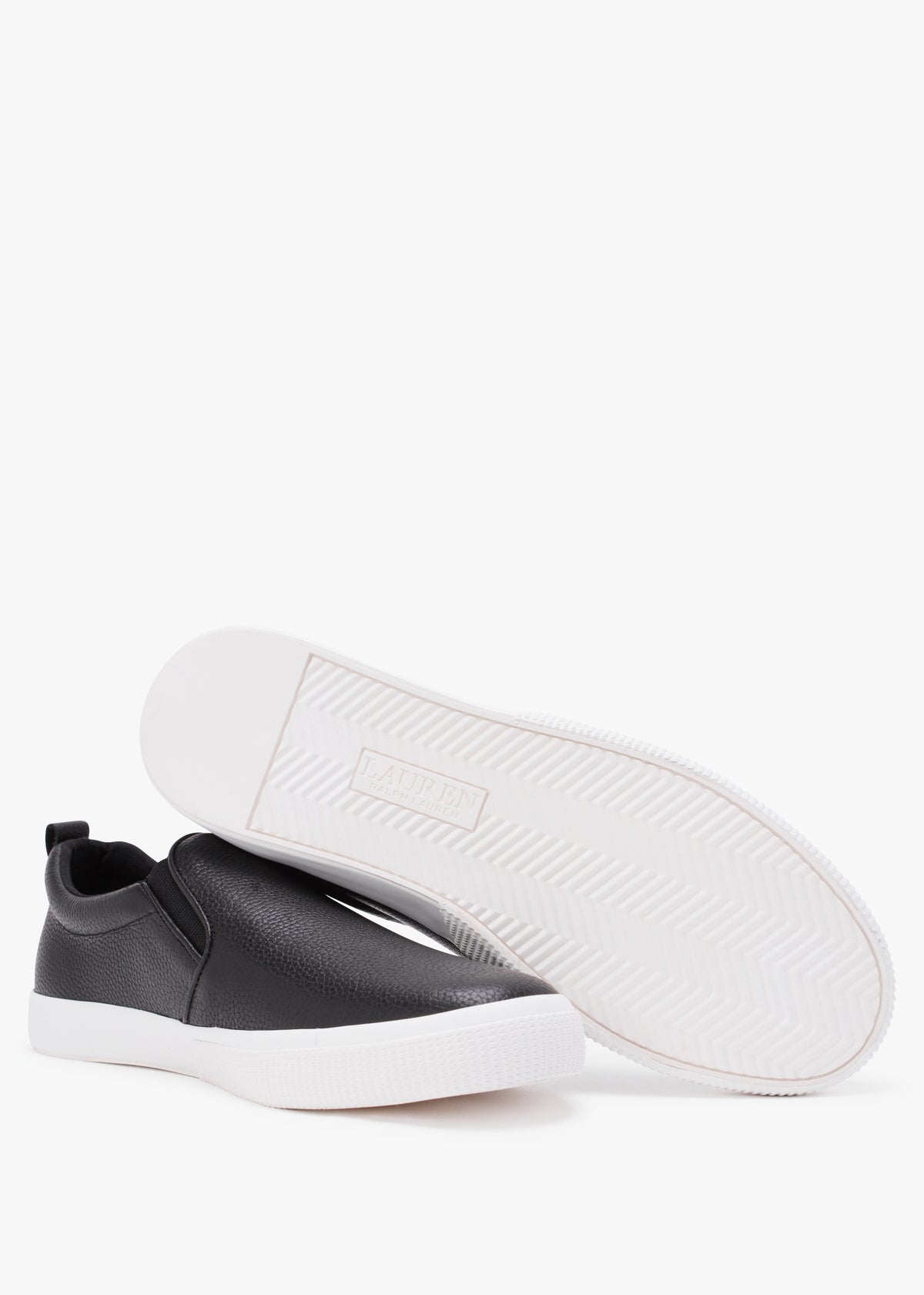 Haddley Black Tumbled Leather Trainers