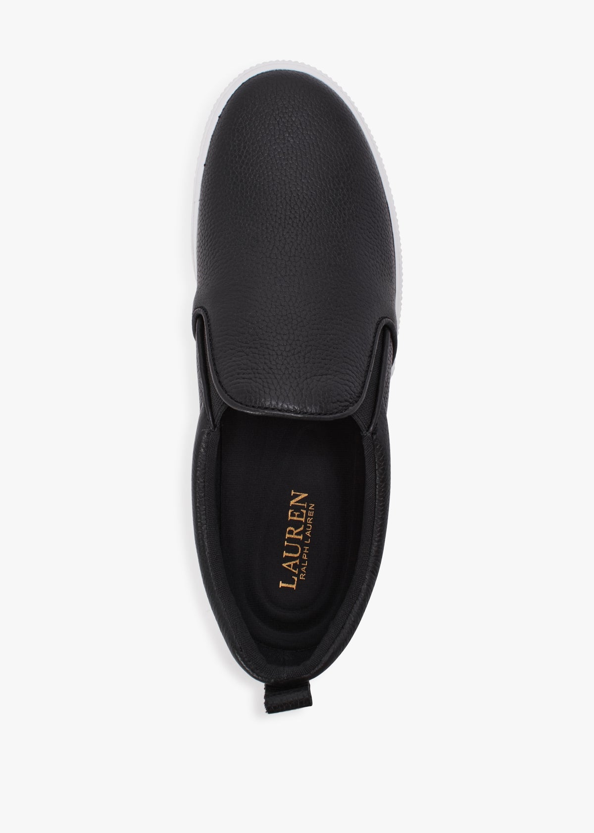 Haddley Black Tumbled Leather Trainers