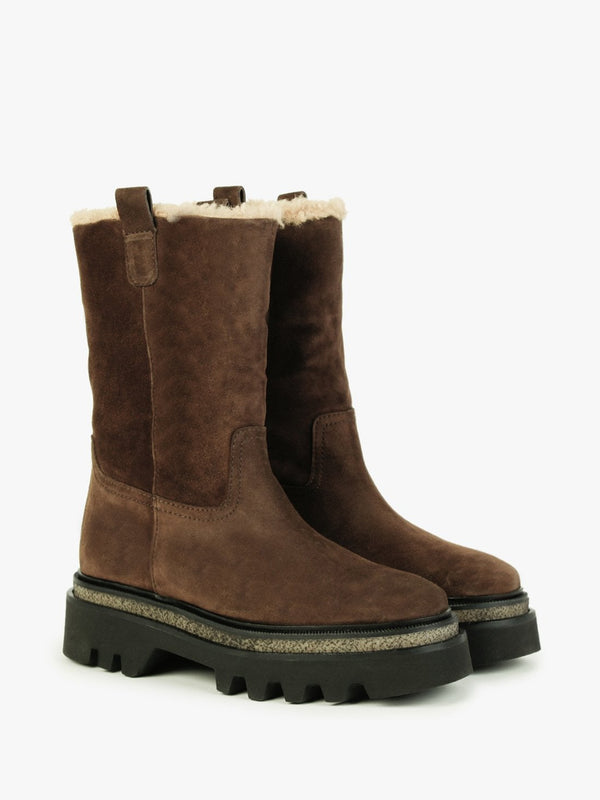 Coulis Brown Suede Calf Boots