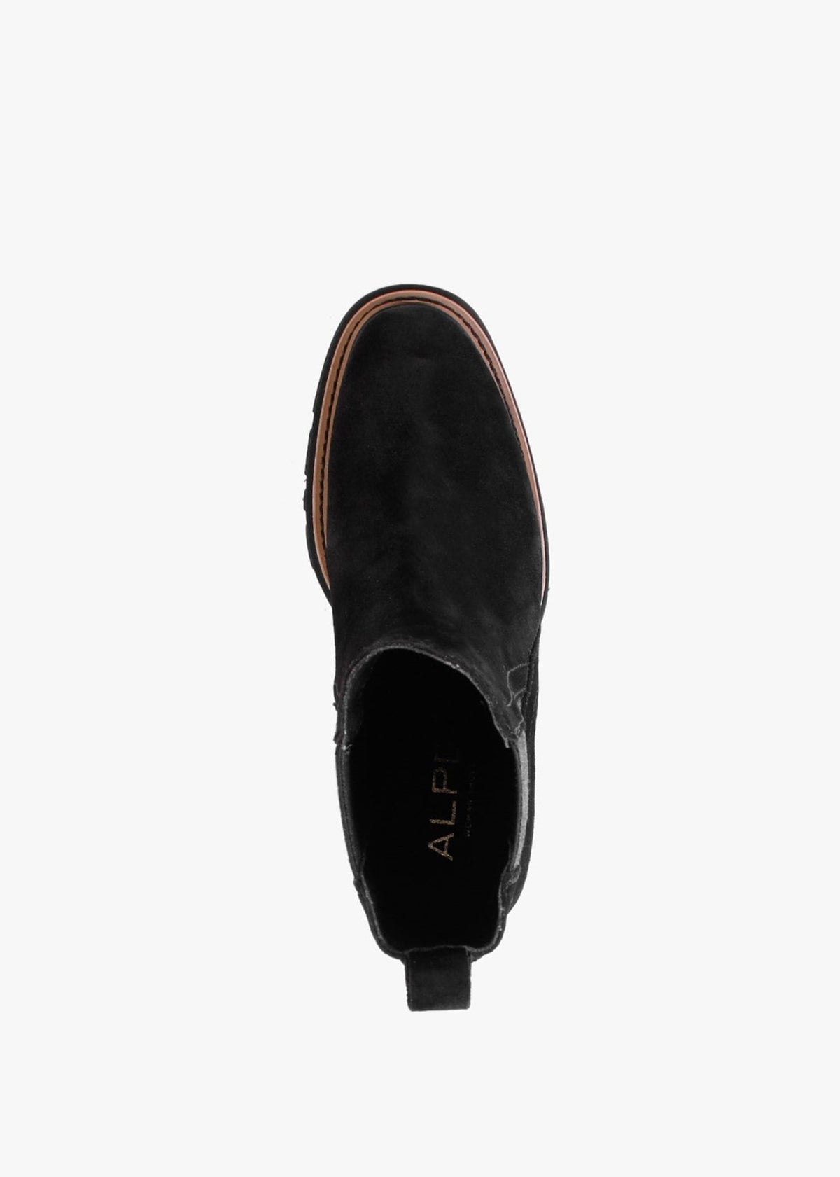 Fondant Black Suede Wedge Ankle Boots