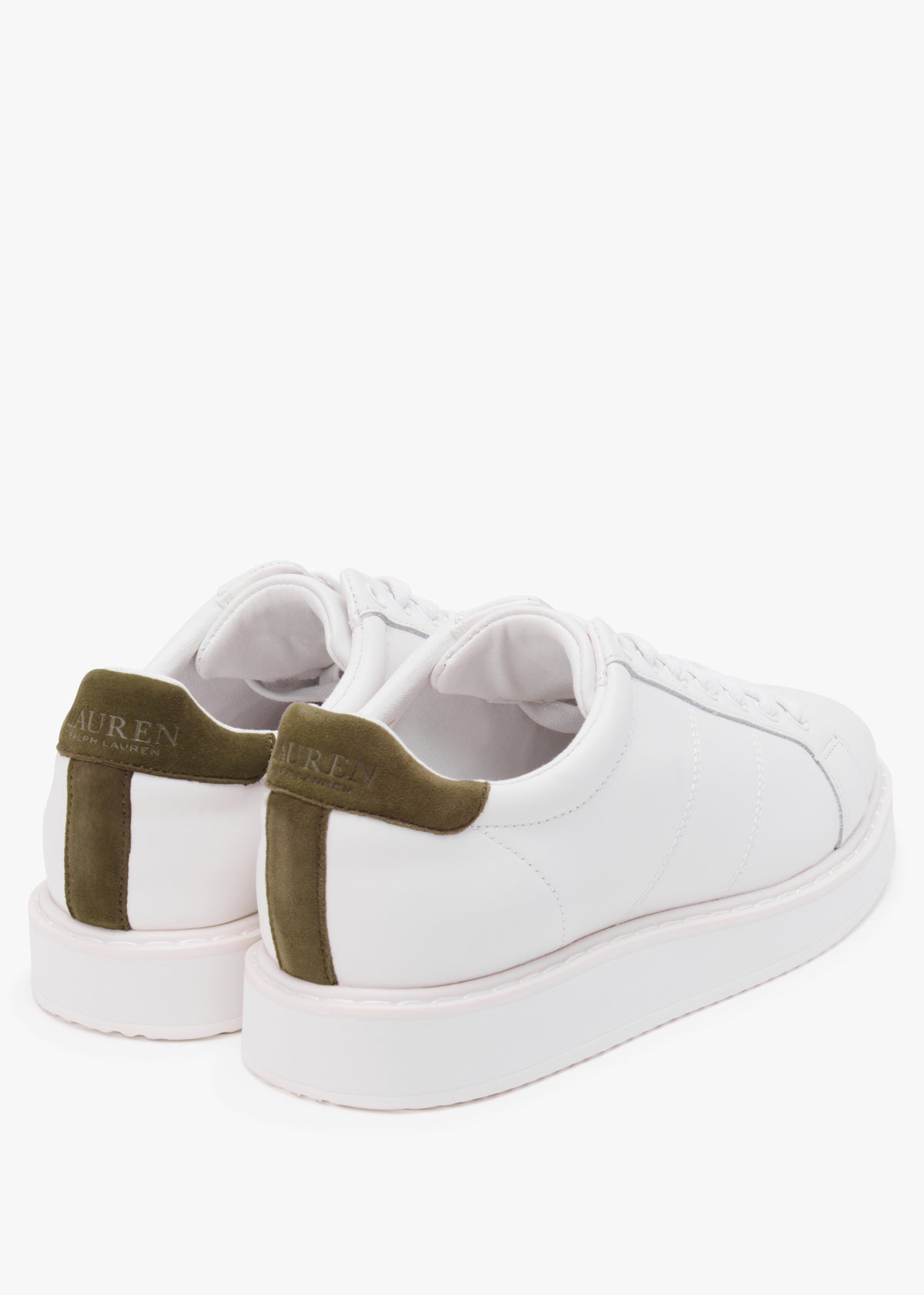 Angeline IV White & Green Leather Trainers