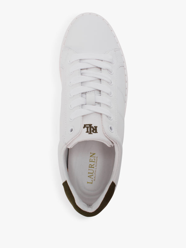 Angeline IV White & Green Leather Trainers